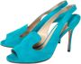 Manolo Blahnik Pre-owned Suede sandals Blue Dames - Thumbnail 3