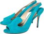 Manolo Blahnik Pre-owned Suede sandals Blue Dames - Thumbnail 3