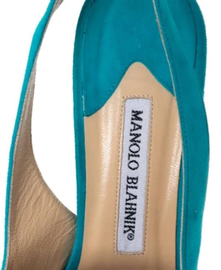 Manolo Blahnik Pre-owned Suede sandals Blue Dames