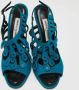 Manolo Blahnik Pre-owned Suede sandals Blue Dames - Thumbnail 3