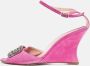 Manolo Blahnik Pre-owned Suede sandals Pink Dames - Thumbnail 2