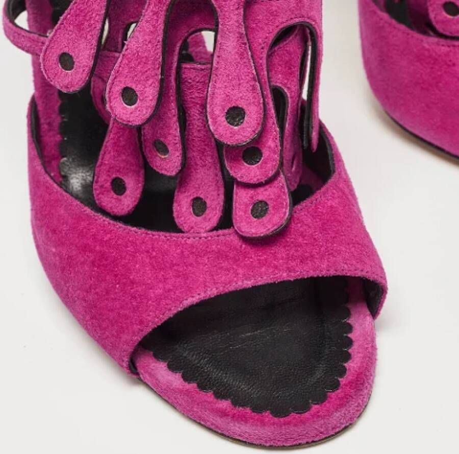 Manolo Blahnik Pre-owned Suede sandals Purple Dames