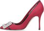 Manolo Blahnik Rode Leren Pumps met Patentdetail Red Dames - Thumbnail 3