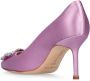 Manolo Blahnik Roze Zijden Satijnen Pumps met Kristallen Versiering Pink Dames - Thumbnail 6