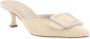 Manolo Blahnik Raffia Almond Toe Pumps met reliëfgesp Beige Dames - Thumbnail 6