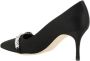 Manolo Blahnik Rhinestone gesp kitten hak pompen Black Dames - Thumbnail 7