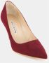 olo Blahnik Rode suède pumps met puntige neus - Thumbnail 2