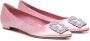 Manolo Blahnik Roze platte schoenen met juweelgesp Pink Dames - Thumbnail 2