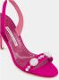 olo Blahnik Roze Satijnen Slingback Sandalen - Thumbnail 2