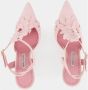 olo Blahnik Roze Suède Enkelband Pumps - Thumbnail 2