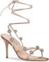 Manolo Blahnik Beige Zijden Sandalen met Kristallen Versiering Beige Dames - Thumbnail 5