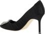 Manolo Blahnik Zwarte Satijnen Kristalversierde Pumps Black Dames - Thumbnail 3