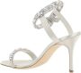 Manolo Blahnik Sprankelende Rhinestone Satijnen Sandalen Gray Dames - Thumbnail 6