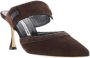 Manolo Blahnik Amandel Teen Suède Stiletto Hiel Pumps Brown Dames - Thumbnail 6