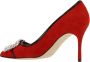 Manolo Blahnik Rode Leren Pumps met Patentdetail Red Dames - Thumbnail 6
