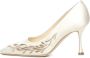 olo Blahnik Witte Hakken Stiletto Roomkleur - Thumbnail 2