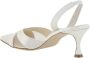 Manolo Blahnik Witte leren slingback-pumps met mesh-details White Dames - Thumbnail 3