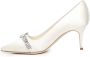 olo Blahnik Witte pumps met juweeldecoratie en stilettohak - Thumbnail 2