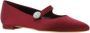 Manolo Blahnik Zijden ballerina's met parelversiering Red Dames - Thumbnail 5