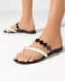 Manolo Blahnik Zwart-witte leren sandalen Black Dames - Thumbnail 4