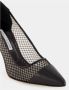 olo Blahnik Zwarte leren pumps met mesh detail en puntige neus - Thumbnail 2