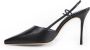 olo Blahnik Zwarte leren slingback stiletto hakken - Thumbnail 2