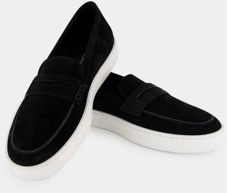 Manolo Blahnik Zwarte Suède Slip-On Loafers