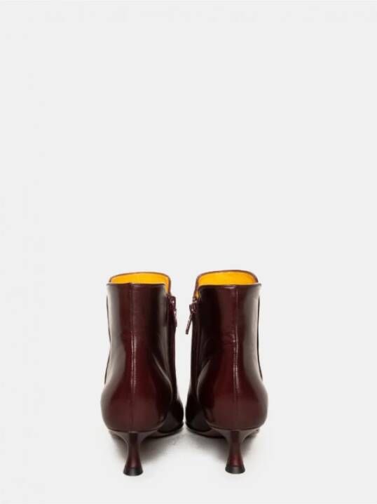 Mara Bini Bordeaux Leren Enkellaars