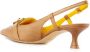 Mara Bini Bruine leren slingback sandalen met goudkleurige gesp Brown Dames - Thumbnail 3