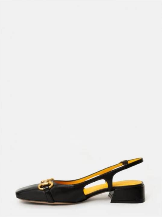 Mara Bini Lederen slingback sandaal Zwart Dames