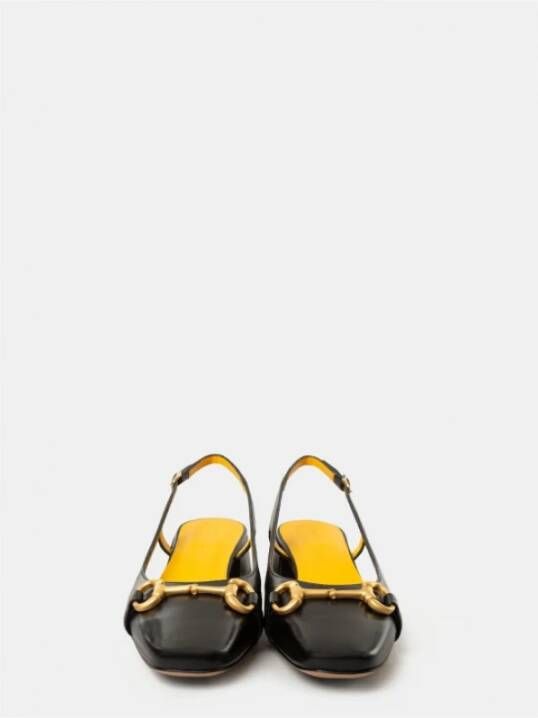 Mara Bini Lederen slingback sandaal Zwart Dames