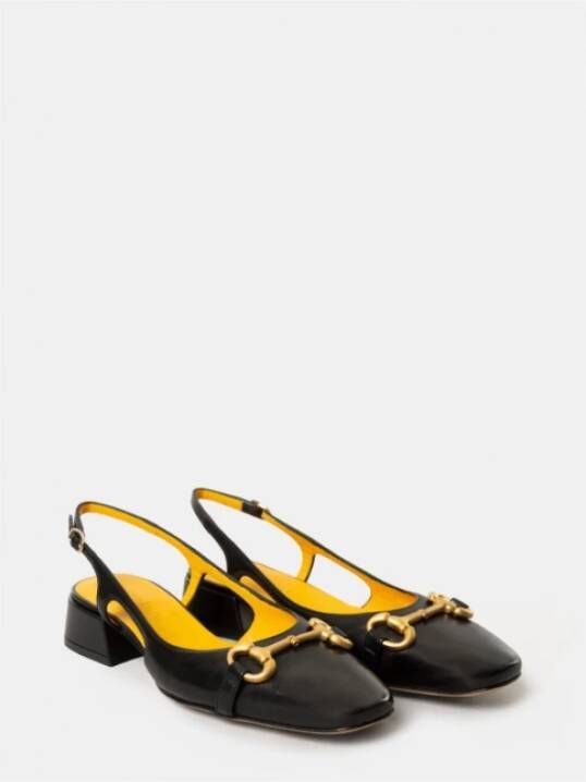 Mara Bini Lederen slingback sandaal Zwart Dames