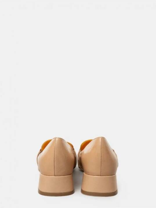 Mara Bini Peach Nappa Leather Loafers met Gesp