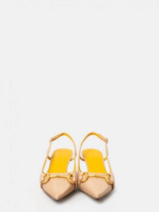 Mara Bini Perzik Leren Slingback Sandaal Beige Dames