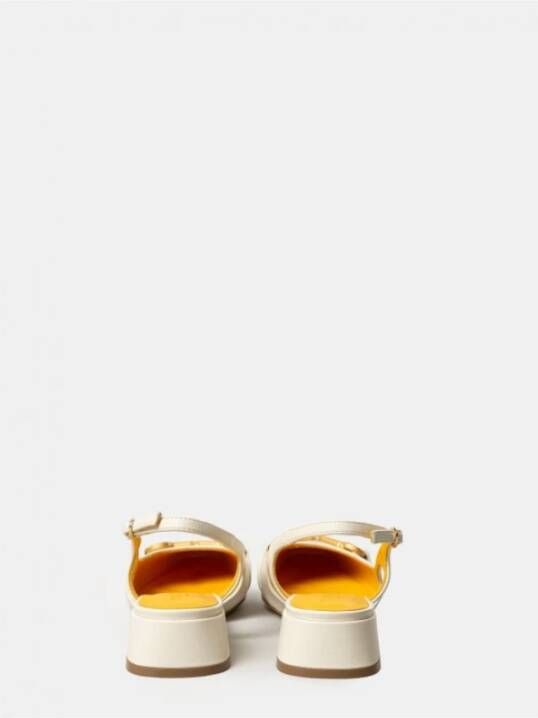 Mara Bini Witte Leren Slingback Sandaal
