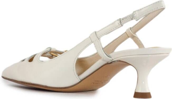 Mara Bini Witte Patentleren Slingback Sandalen