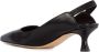 Mara Bini Zwarte leren slingback sandalen puntig ontwerp - Thumbnail 2