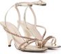 Marc Ellis Gouden Rhinestone Sandalen Hoge Hak Beige Dames - Thumbnail 2