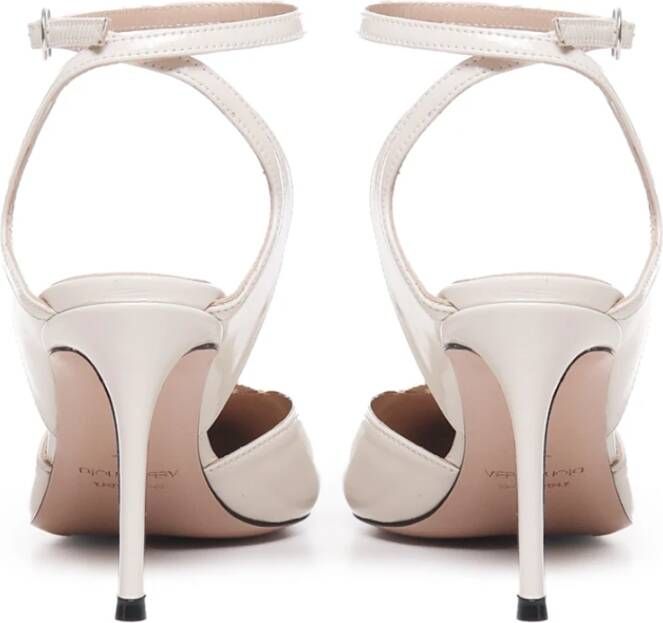Marc Ellis Witte Leren Hak Sandaal Pink Dames