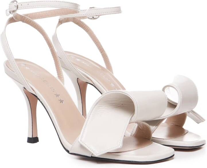 Marc Ellis Witte Leren Sandalen met 9cm Hak White Dames