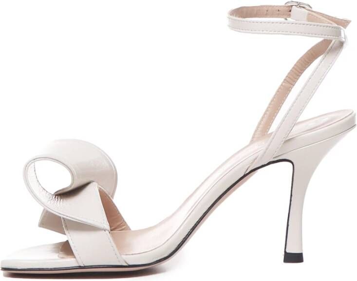 Marc Ellis Witte Leren Sandalen met 9cm Hak White Dames