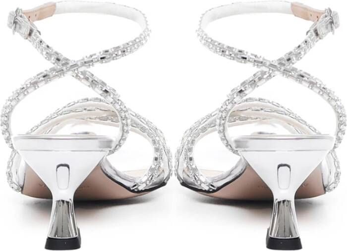 Marc Ellis Zilveren Strass Enkelband Sandalen Gray Dames