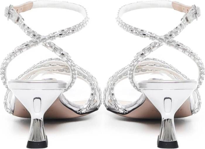 Marc Ellis Zilveren Strass Enkelband Sandalen Gray Dames