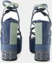 Marc Jacobs Blauwe katoenen hoge hak sandalen - Thumbnail 3