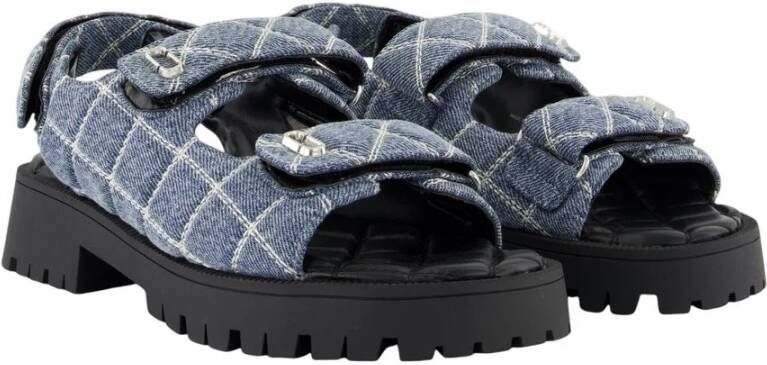 Marc Jacobs Blauwe Katoenen Sandalen met Band Sluiting