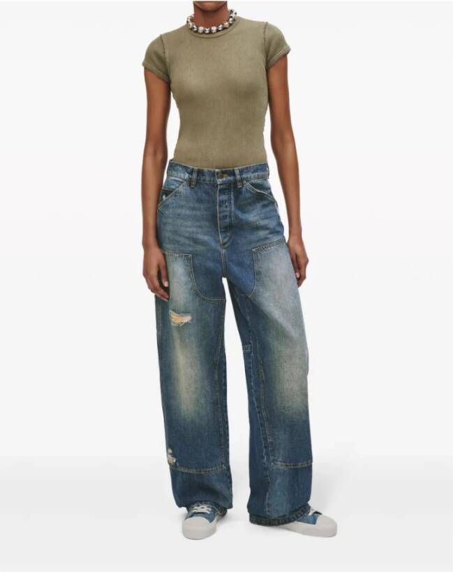 Marc Jacobs Kristal Denim Blauwe Sneakers