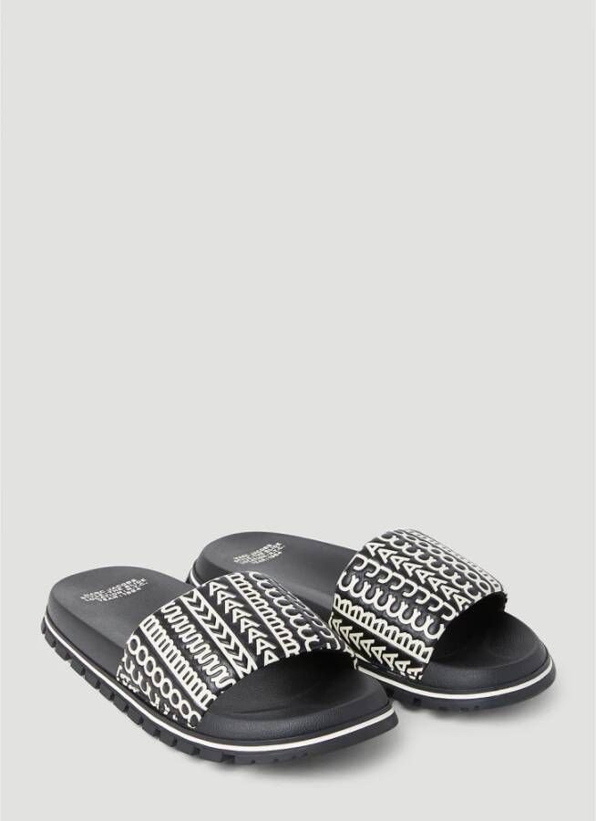 Marc Jacobs The Slide Monogram slippers Zwart - Foto 7
