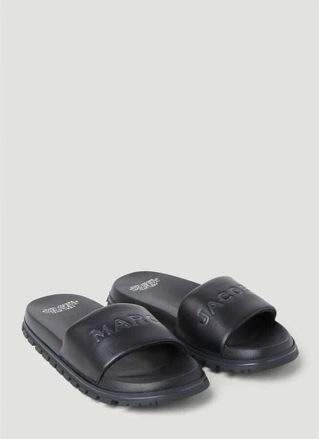 Marc Jacobs The Medallion slippers met logo-reliëf Zwart - Foto 2