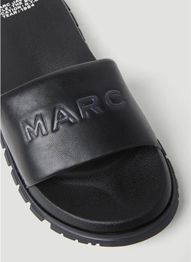 Marc Jacobs The Medallion slippers met logo-reliëf Zwart - Foto 4