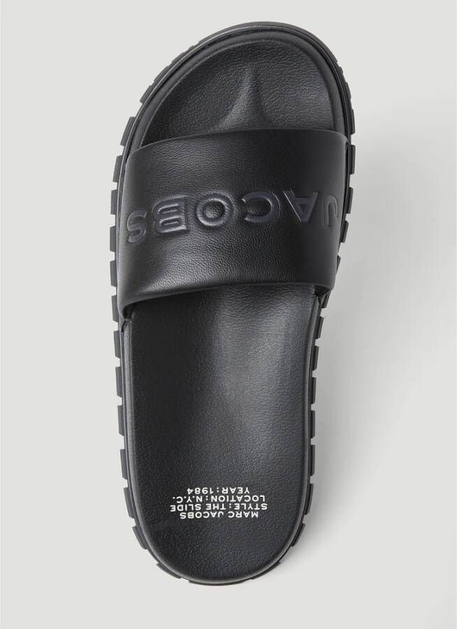 Marc Jacobs The Medallion slippers met logo-reliëf Zwart - Foto 5